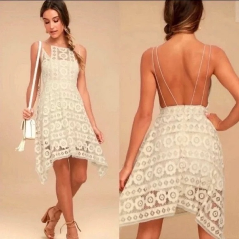 Free People just like honey lace dress with spaghetti strips size 6